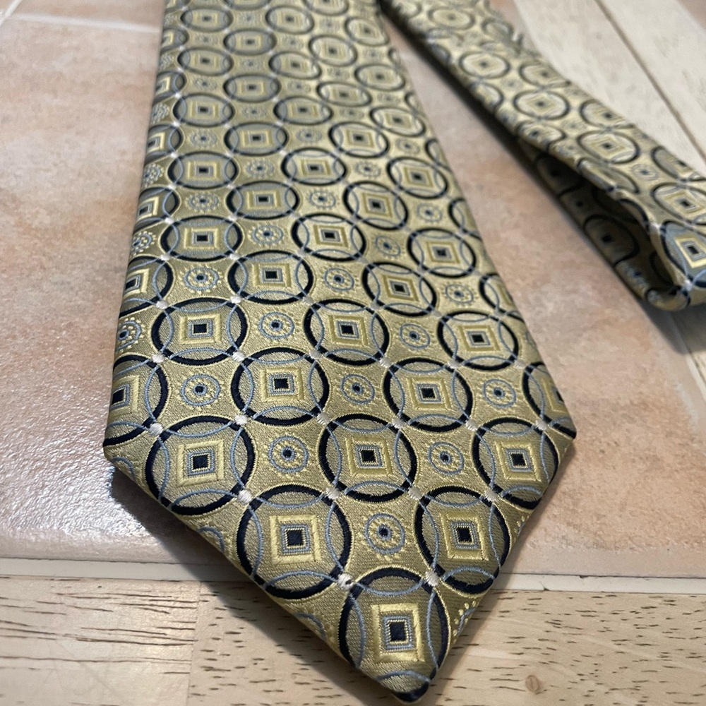 Alexander Julian Tie - Green w Gold